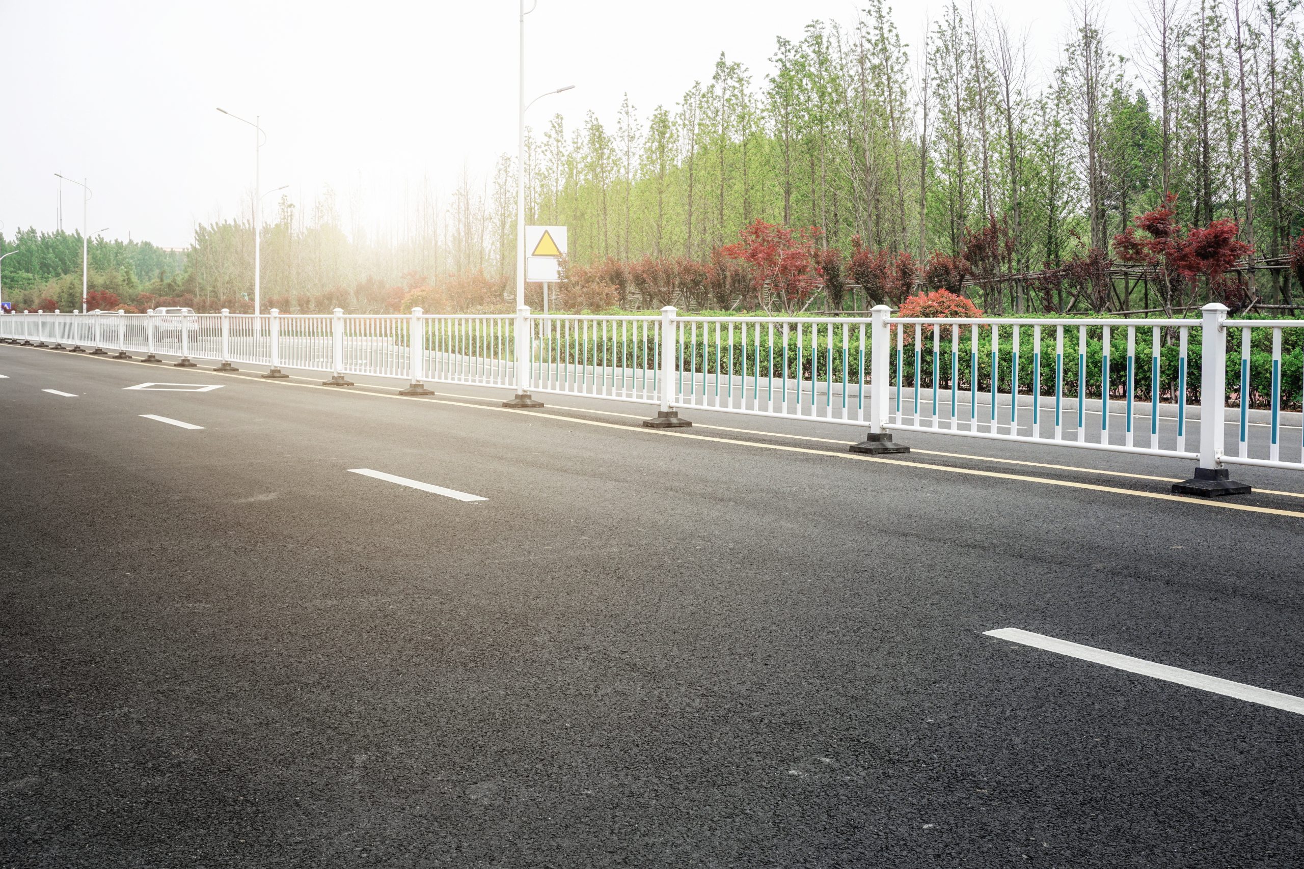 Asphalt ground and landscaping natural landscape